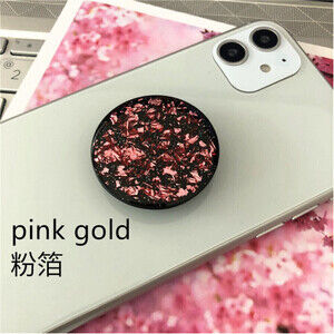 Glitter Gold Foil Phone Grip In Pink